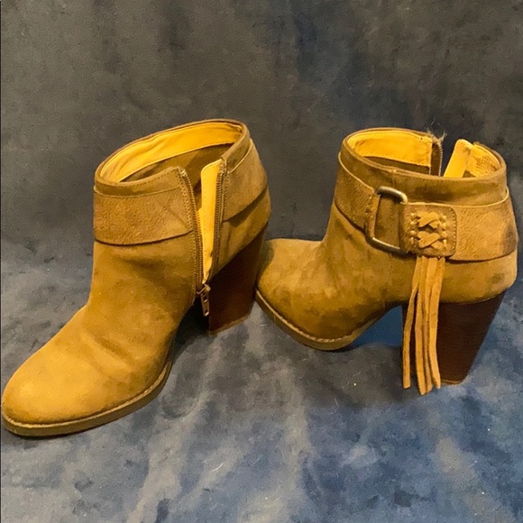 Olive Green Tassel Booties - Picture 3 of 4